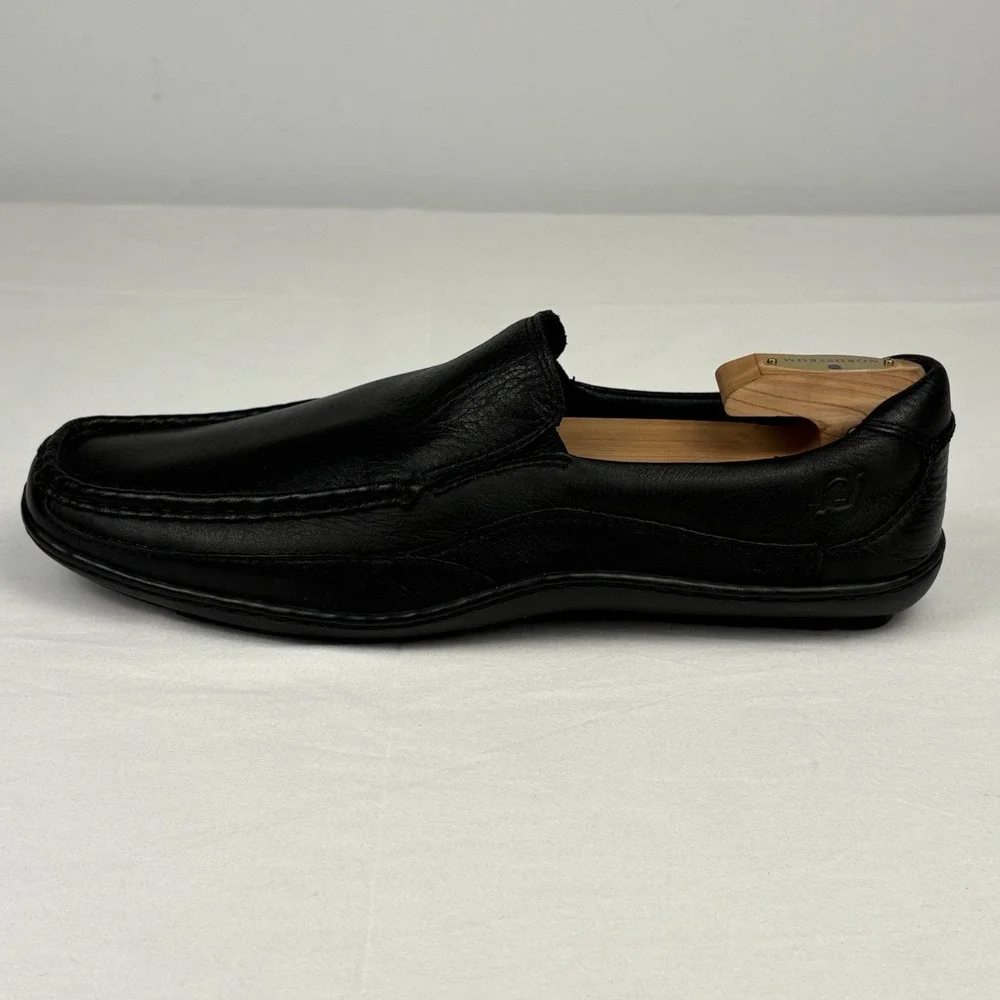 BORN Weston Soft Leather Slip On Moccasin Driving Shoes 10.5M Black EUC